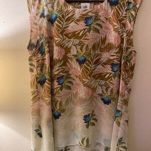 Women’s Cabi Parlor Floral Orchid #5612 sleeveless top SzM